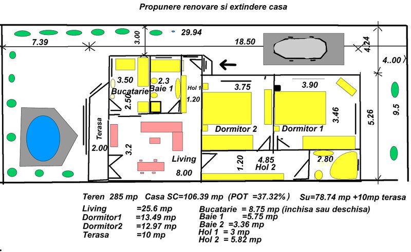 Bucurestii Noi, Biserica Bazilescu, teren 285 mp cu casa renovabila